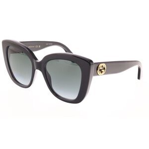 Gucci GG0327S-001 Oversized Black Cat-Eye Sunglasses